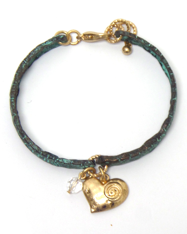 Handmade heart charm bracelet