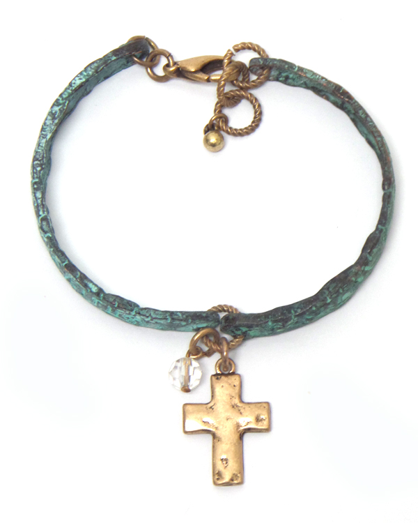 Handmade cross charm bracelet