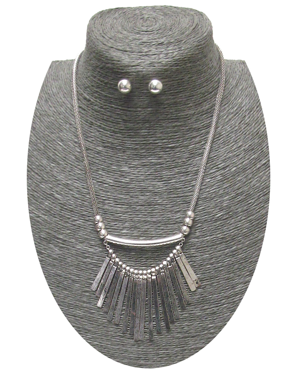 Metal bar drop necklace set