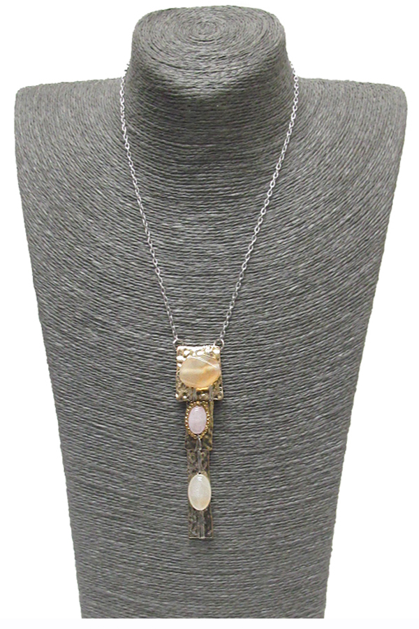 Handmade semi precious stone drop necklace