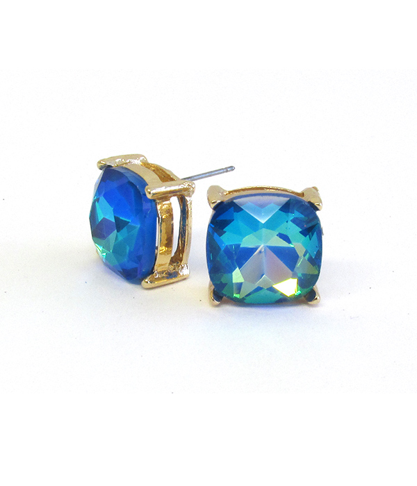 FACET STONE STUD EARRING