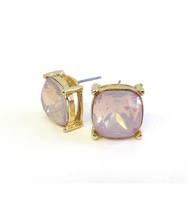 FACET STONE STUD EARRING