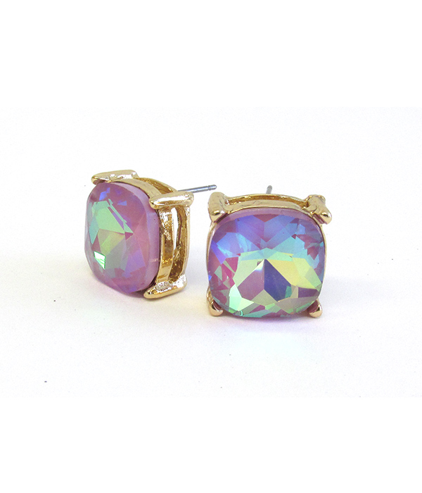 FACET STONE STUD EARRING