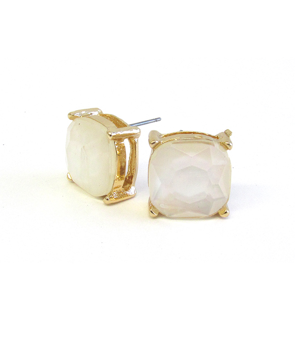 FACET STONE STUD EARRING