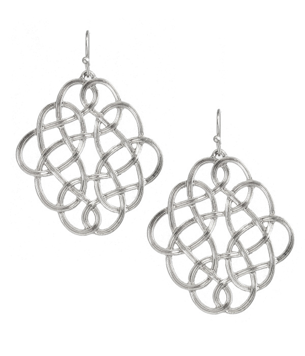 Metal filigree knot earring