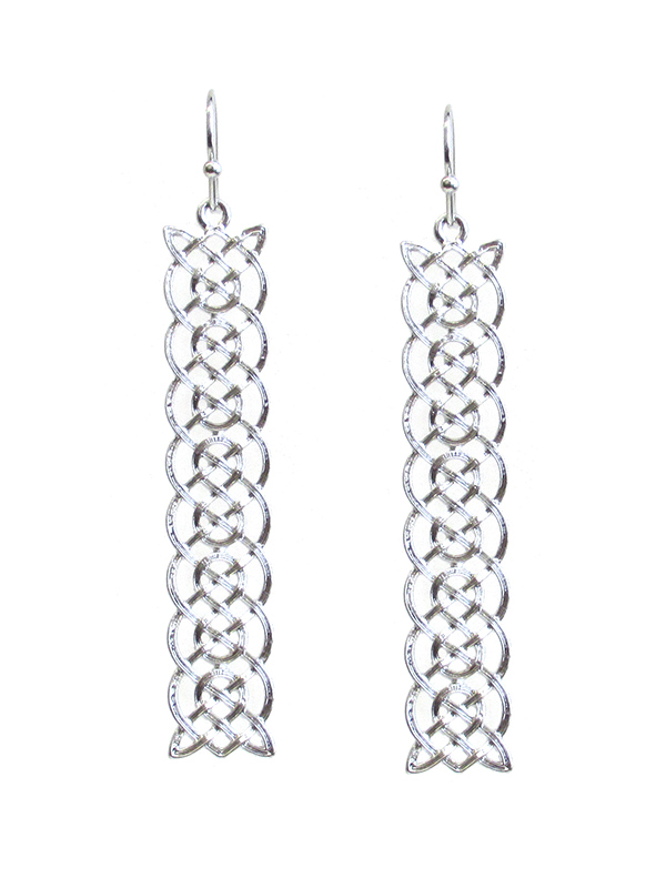 METAL FILIGREE BAR EARRING