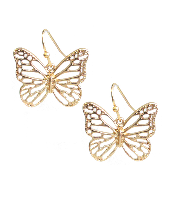 METAL FILIGREE BUTTERFLY EARRING