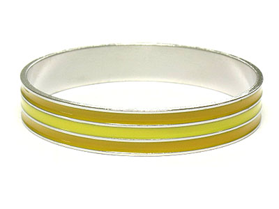 Metal triple colorful lines bangle bracelet 