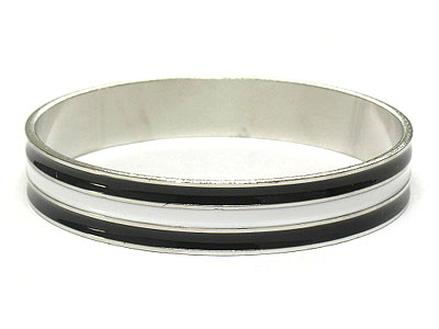 Metal triple colorful lines bangle bracelet