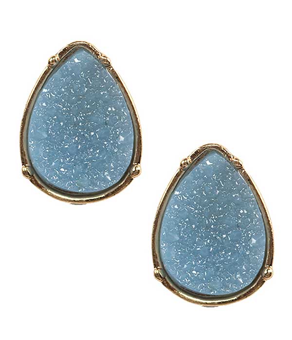 Druzy teardrop earring