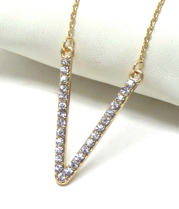 Crystal chevron pendant necklace