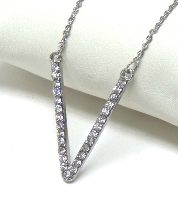 Crystal chevron pendant necklace