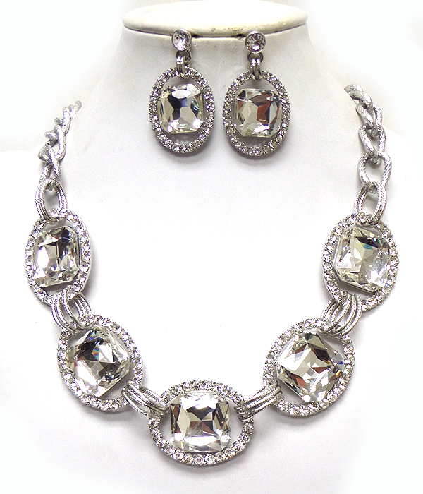 Luxury class victorian style and austrian crystal party necklace set
