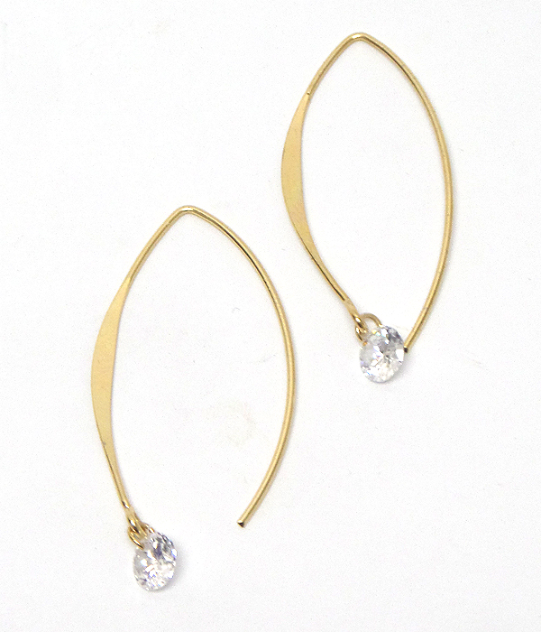 Cubic zirconia stone hook earrings 