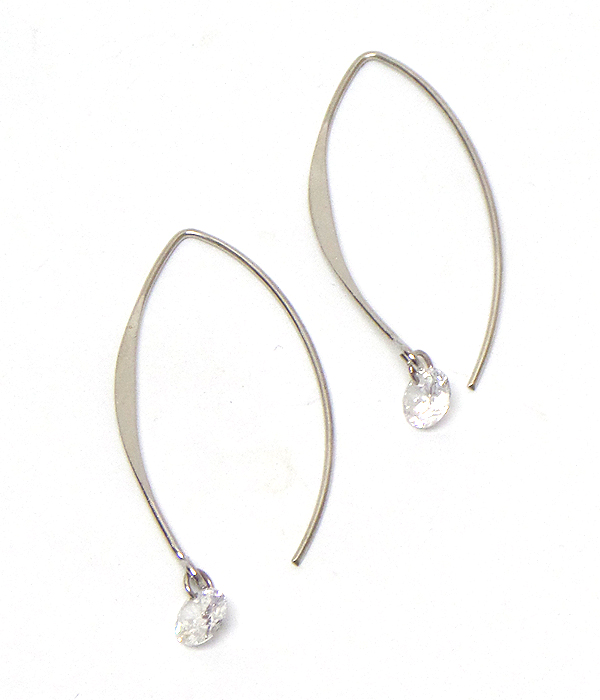 Cubic zirconia stone hook earrings 