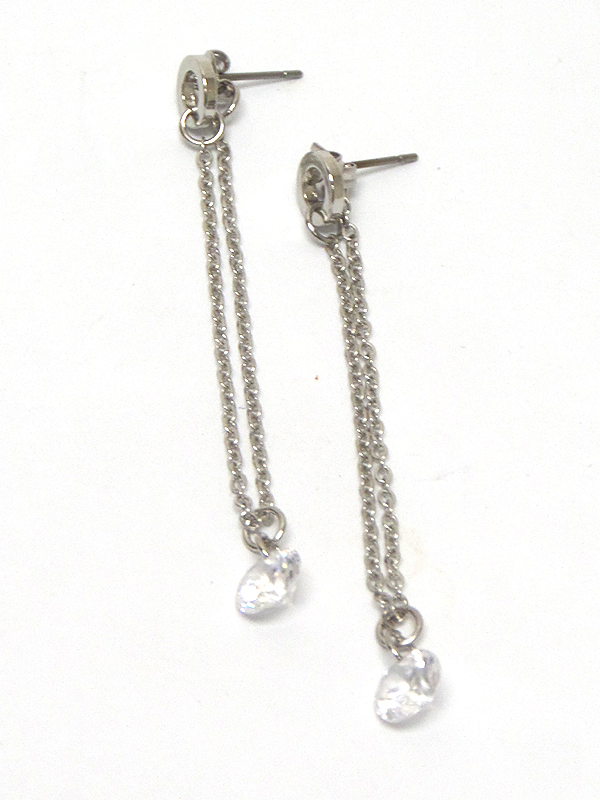 CUBIC ZIRCONIA STONE EARRINGS