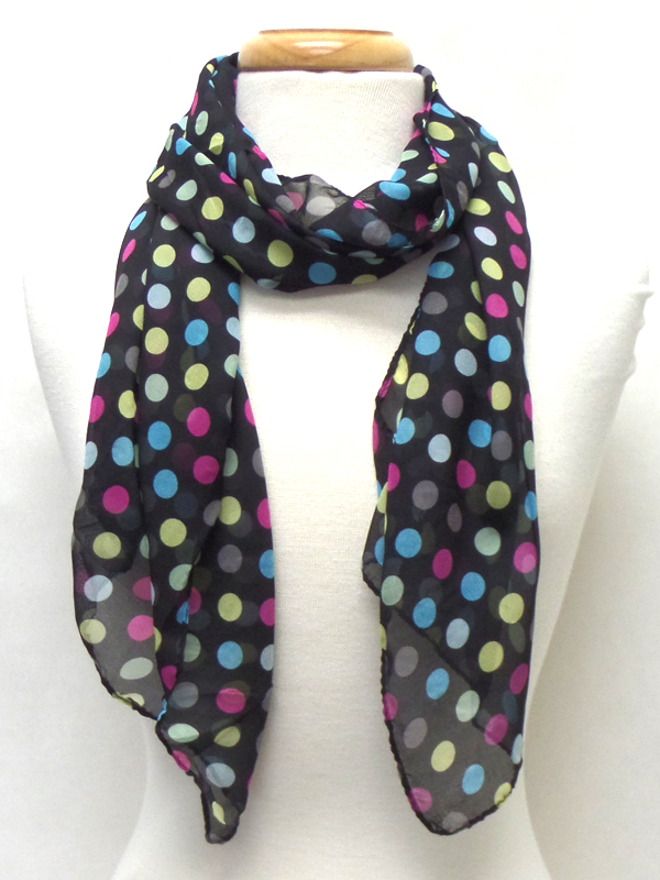 Multi color polk a dot scarf 