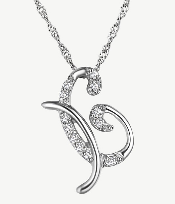 LETTER X INITIAL PENDANT WITH CRYSTALS NECKLACE 