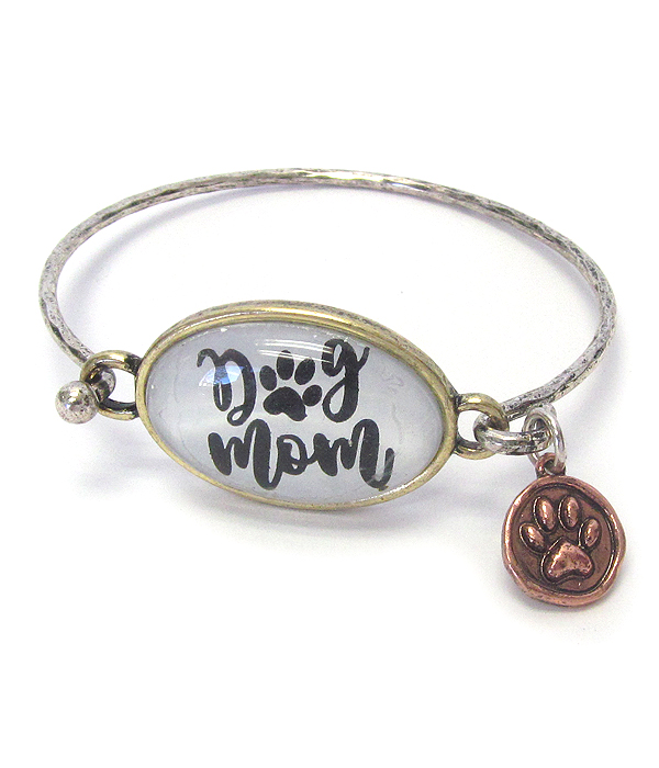 Pet lovers inspiration wire bangle bracelet - dog mom