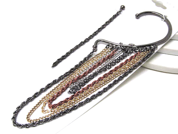 Multi chain drop metal fashion design earpiece