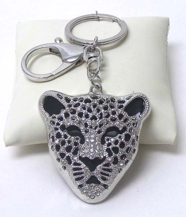 Crystal jaguar key chain