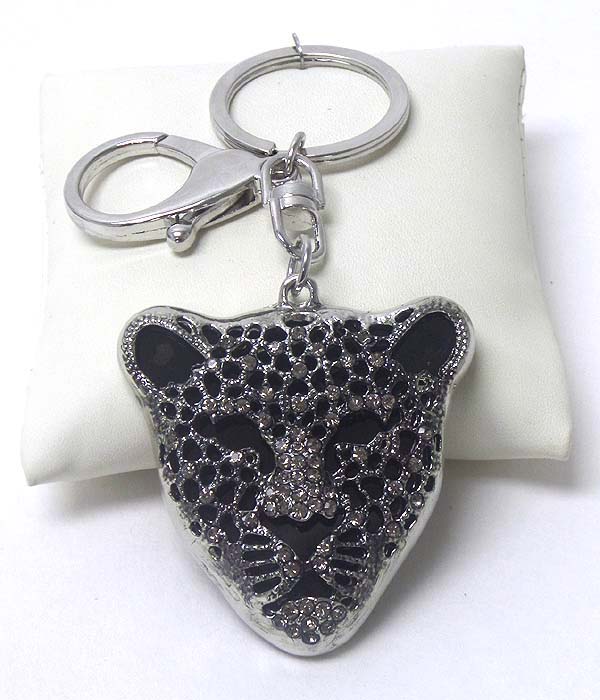 Crystal jaguar key chain
