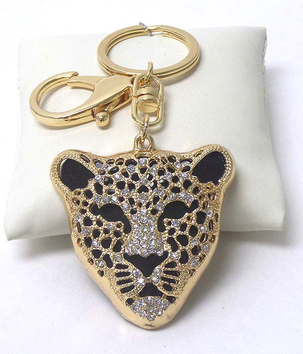 Crystal jaguar key chain
