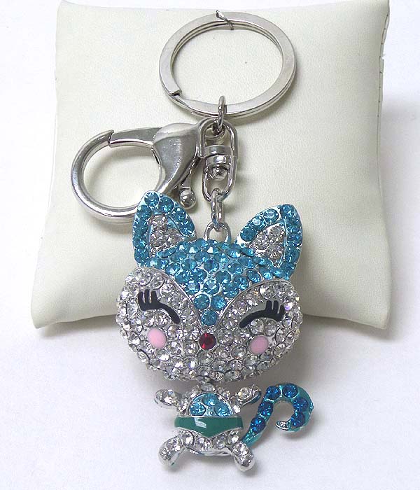 Crystal cat key chain