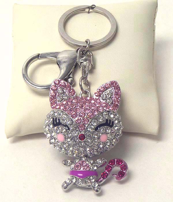 Crystal cat key chain