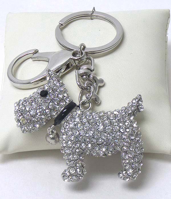 Crystal dog key chain