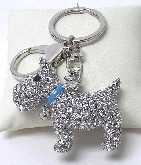 Crystal dog key chain