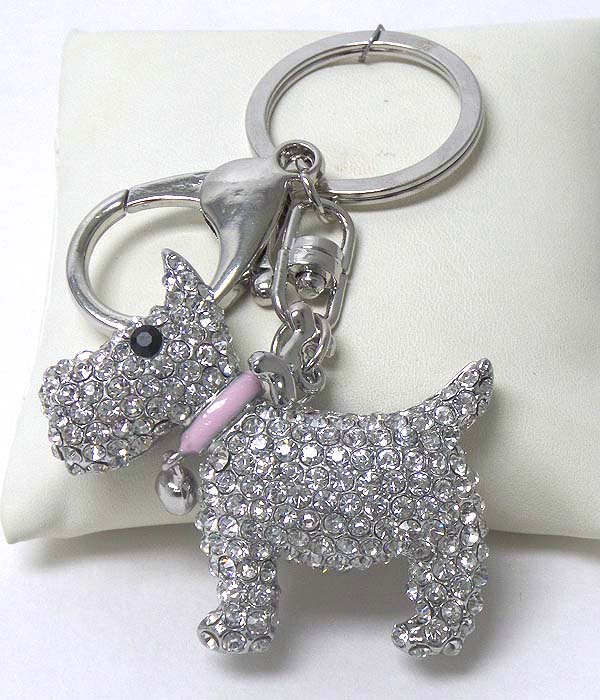 Crystal dog key chain