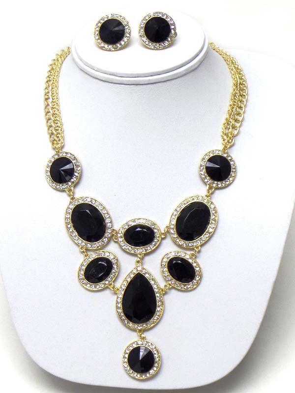 Luxury austrian crystal boutique statement necklace earring set
