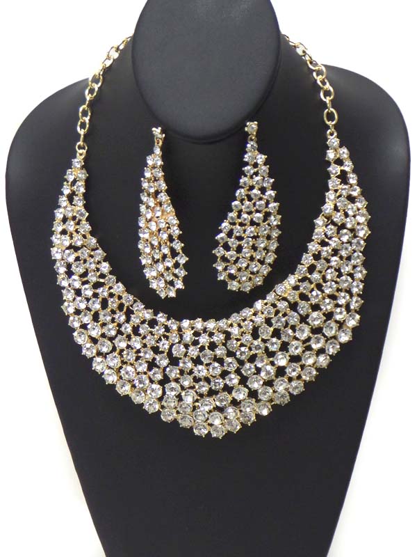 Luxury austrian crystal boutique statement necklace earring set