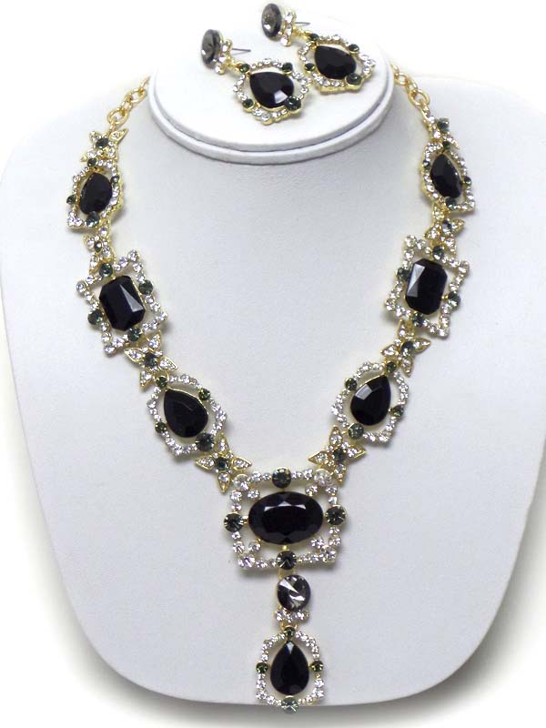 Luxury austrian crystal boutique statement necklace earring set