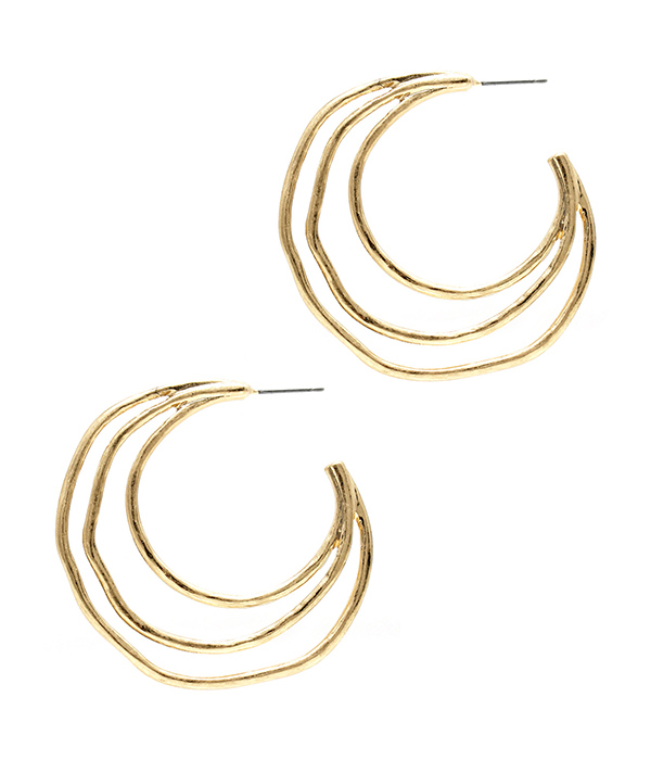 Triple wire hoop earring