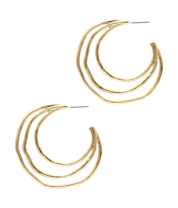 TRIPLE WIRE HOOP EARRING