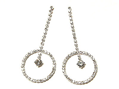 Crystal hoop drop earring - hoops