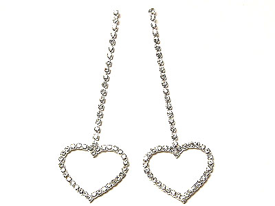 Crystal heart dangle earring