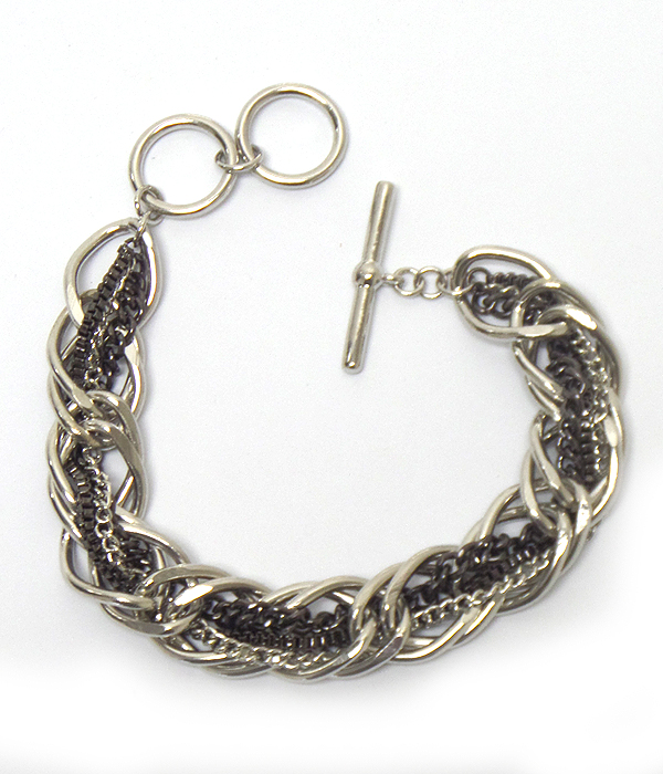 Multi chain toggle bracelet