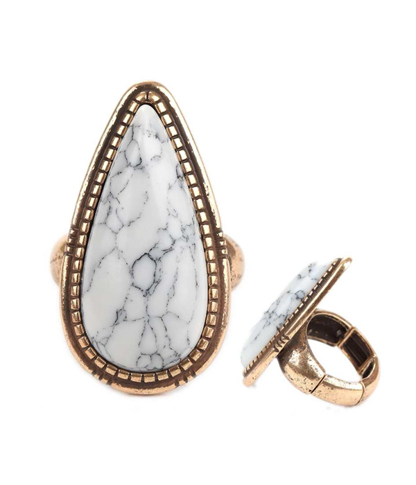 Teardrop stone knuckle stretch ring