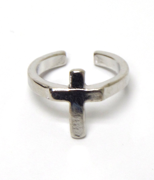 Simple metal cross ring - open back