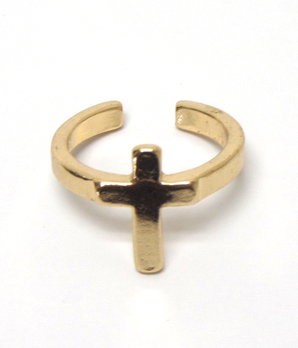 Simple metal cross ring - open back