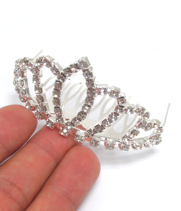 Pattern rhinestone tiara comb