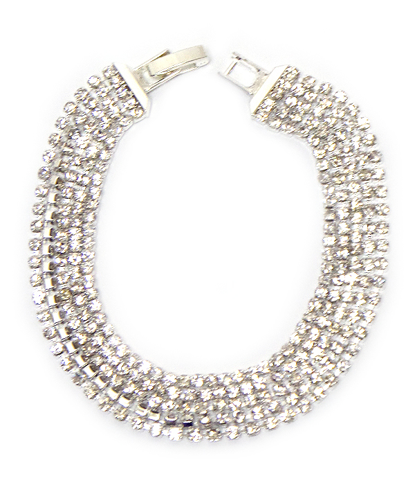5 row rhinestone link bracelet