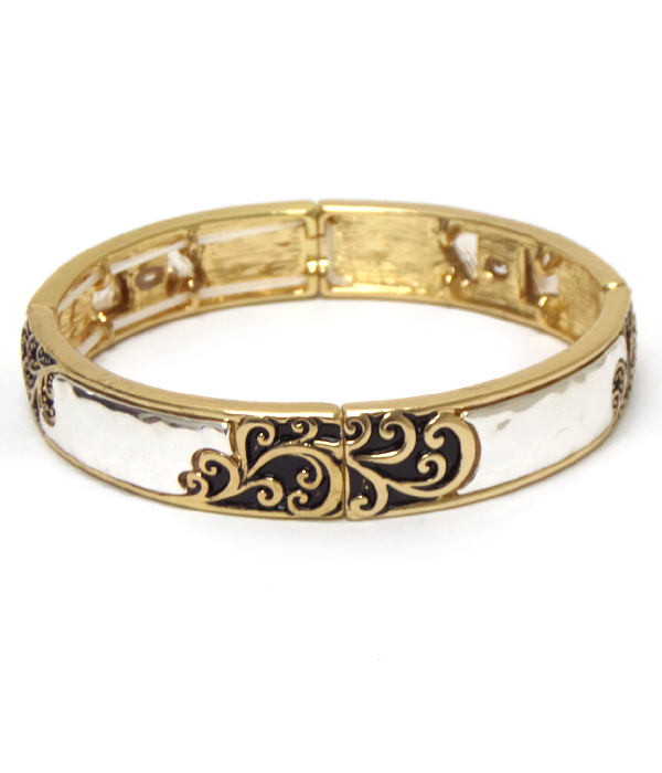 Metal filigree design bracelet 