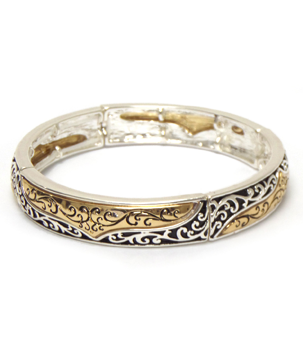 Metal filigree design bracelet