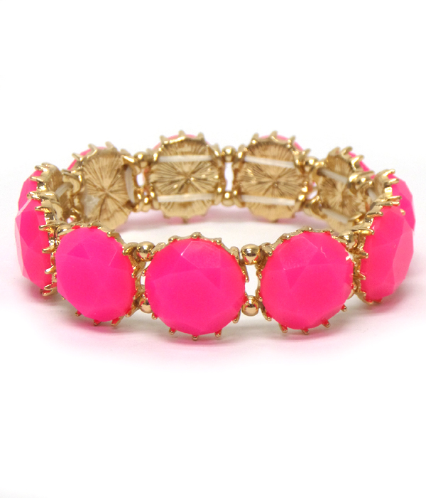 Neon stone stretch bracelet