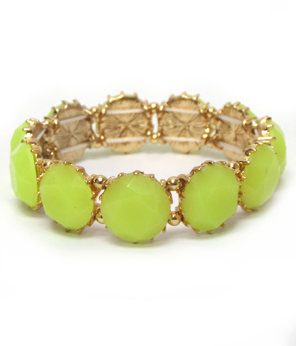 Neon stone stretch bracelet