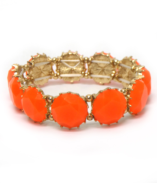 Neon stone stretch bracelet